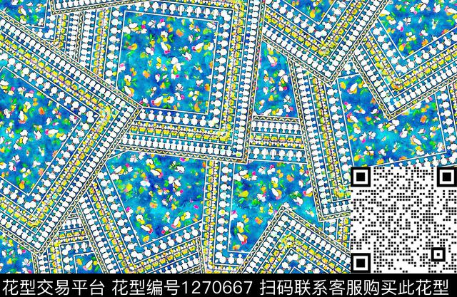 水彩手绘民族风数码印花华亿平台下载（图片编号: 1270667） - 瓦栏（Walan）