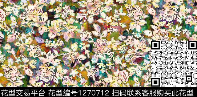 花卉手绘I数码印花华亿平台下载（图片编号: 1270712） - 瓦栏（Walan）