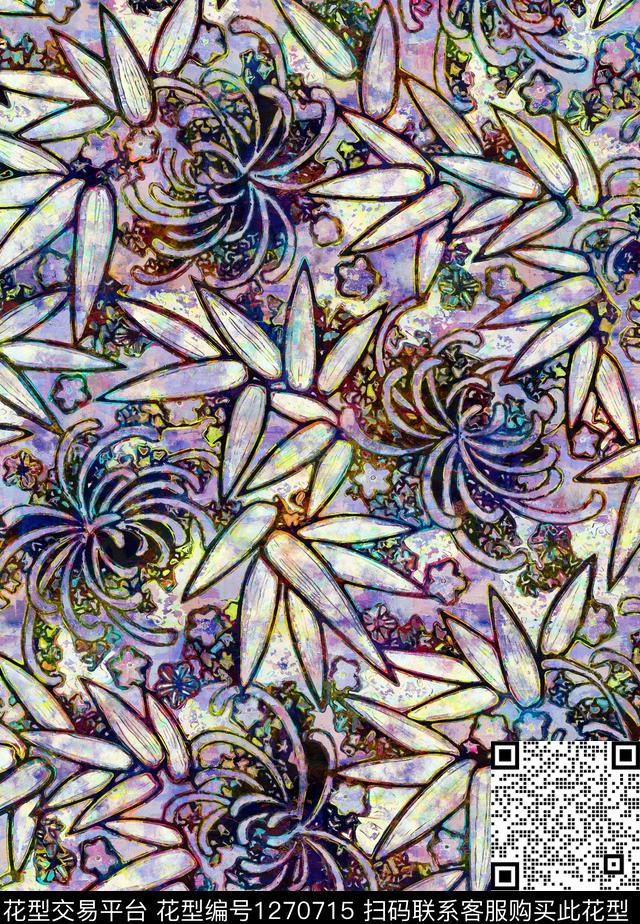 花卉手绘I数码印花华亿平台下载（图片编号: 1270715） - 瓦栏（Walan）
