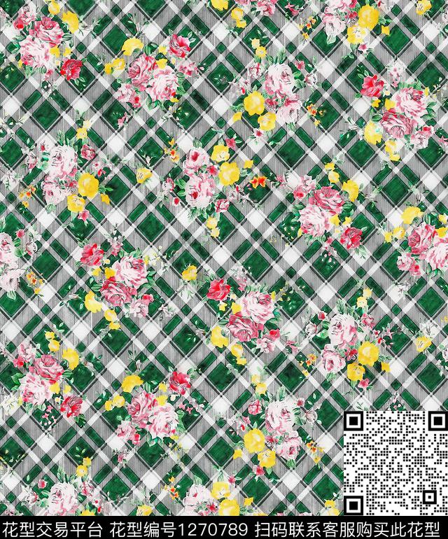 水彩花卉手绘数码印花华亿平台下载（图片编号: 1270789） - 瓦栏（Walan）