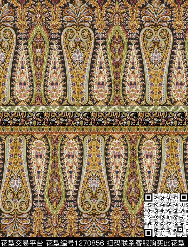民族风花纹佩斯数码印花华亿平台下载（图片编号: 1270856） - 瓦栏（Walan）