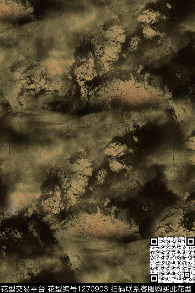 复古抽象男装风衣外套数码印花华亿平台下载（图片编号: 1270903） - 瓦栏（Walan）