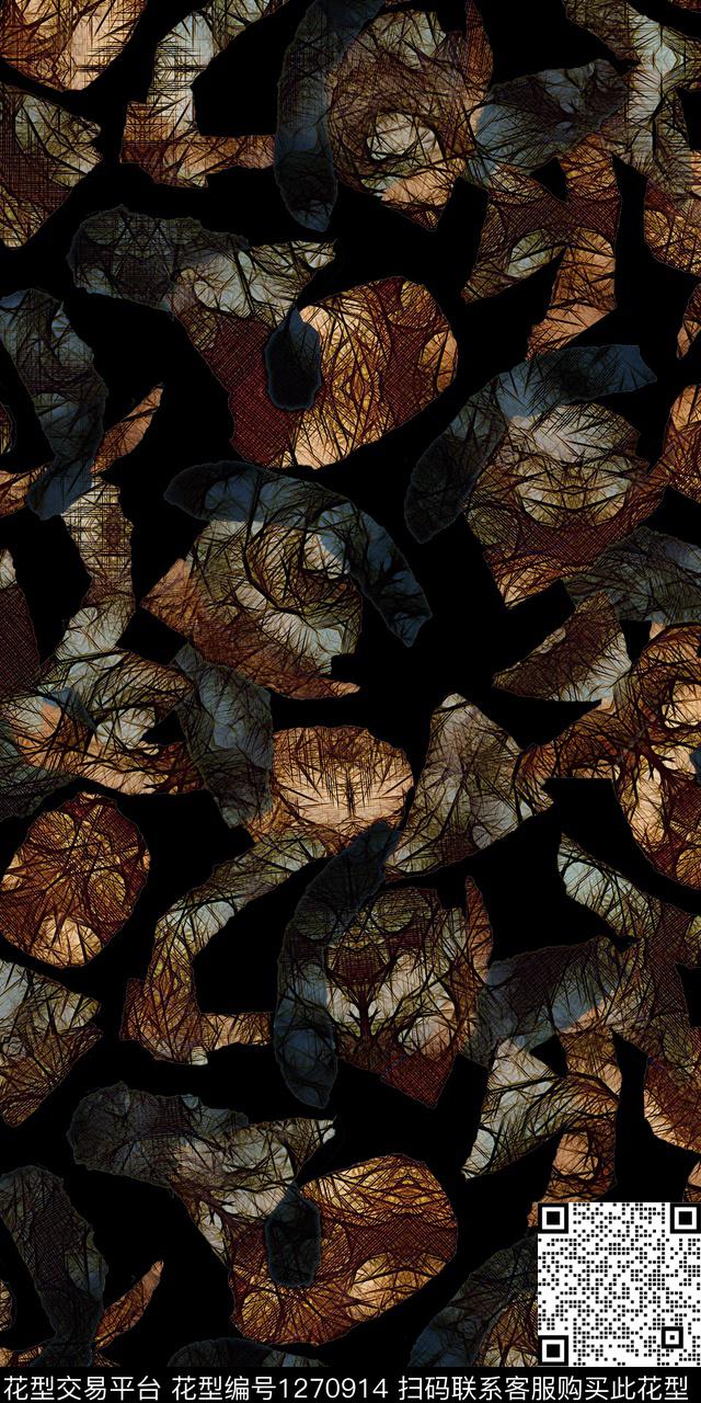 几何抽象数码印花华亿平台下载（图片编号: 1270914） - 瓦栏（Walan）