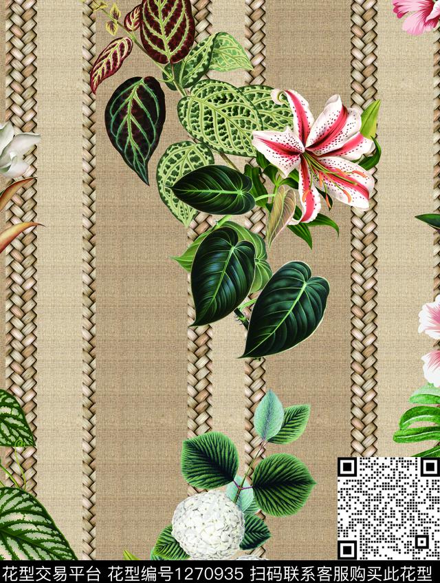 女装复古花卉数码印花华亿平台下载（图片编号: 1270935） - 瓦栏（Walan）