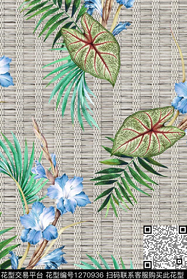 女装复古花卉数码印花华亿平台下载（图片编号: 1270936） - 瓦栏（Walan）