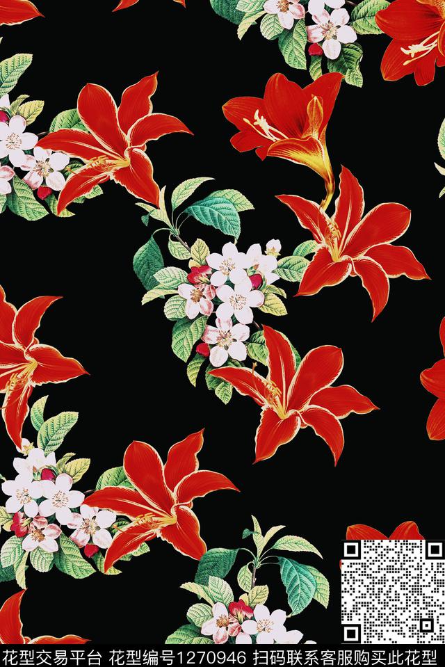 数码华亿平台水彩大牌风数码印花华亿平台下载（图片编号: 1270946） - 瓦栏（Walan）