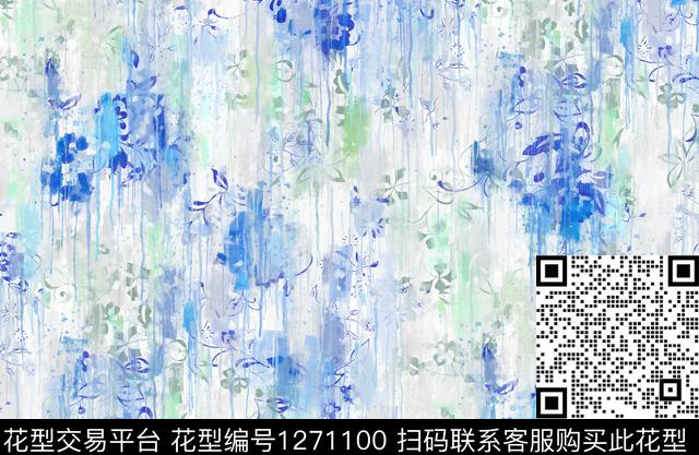 抽象手绘油画华亿平台数码印花华亿平台下载（图片编号: 1271100） - 瓦栏（Walan）