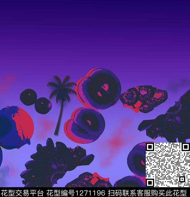 水果抽象渐变数码印花华亿平台下载（图片编号: 1271196） - 瓦栏（Walan）