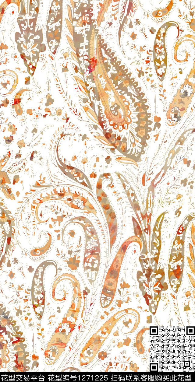 女装数码华亿平台佩斯利数码印花华亿平台下载（图片编号: 1271225） - 瓦栏（Walan）