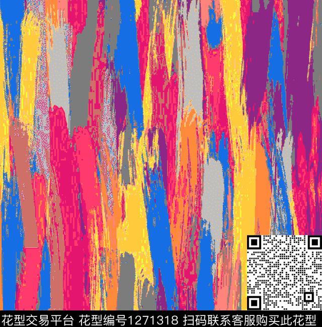 笔触肌理抽象传统印花华亿平台下载（图片编号: 1271318） - 瓦栏（Walan）