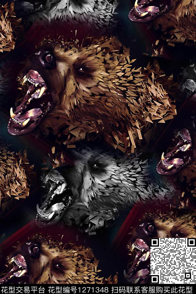 动物抽象狒数码印花华亿平台下载（图片编号: 1271348） - 瓦栏（Walan）