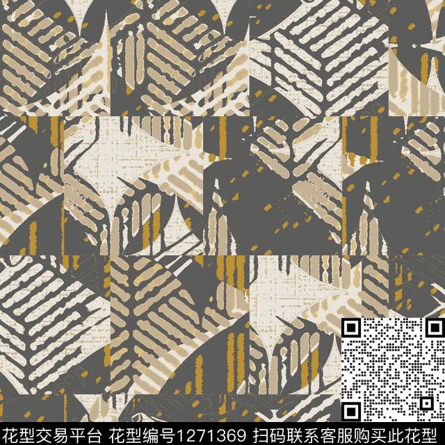 笔触肌理格子传统印花华亿平台下载（图片编号: 1271369） - 瓦栏（Walan）