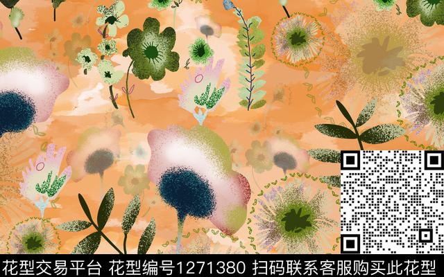 花卉植物蒲公英数码印花华亿平台下载（图片编号: 1271380） - 瓦栏（Walan）