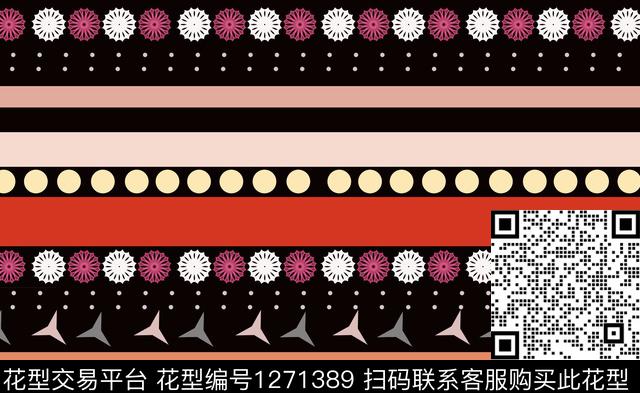 雪纺连衣裙几何花卉传统印花华亿平台下载（图片编号: 1271389） - 瓦栏（Walan）