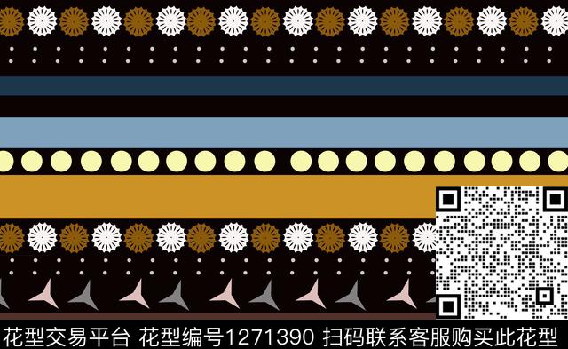 雪纺连衣裙几何花卉传统印花华亿平台下载（图片编号: 1271390） - 瓦栏（Walan）