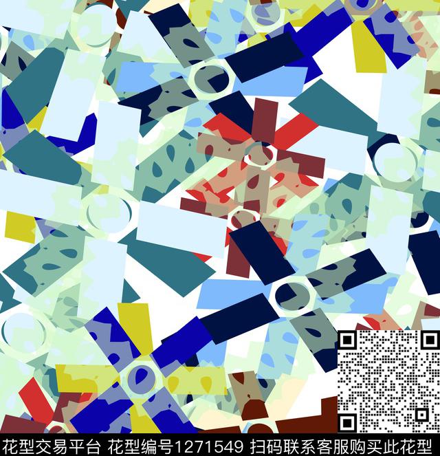 几何格子抽象传统印花华亿平台下载（图片编号: 1271549） - 瓦栏（Walan）