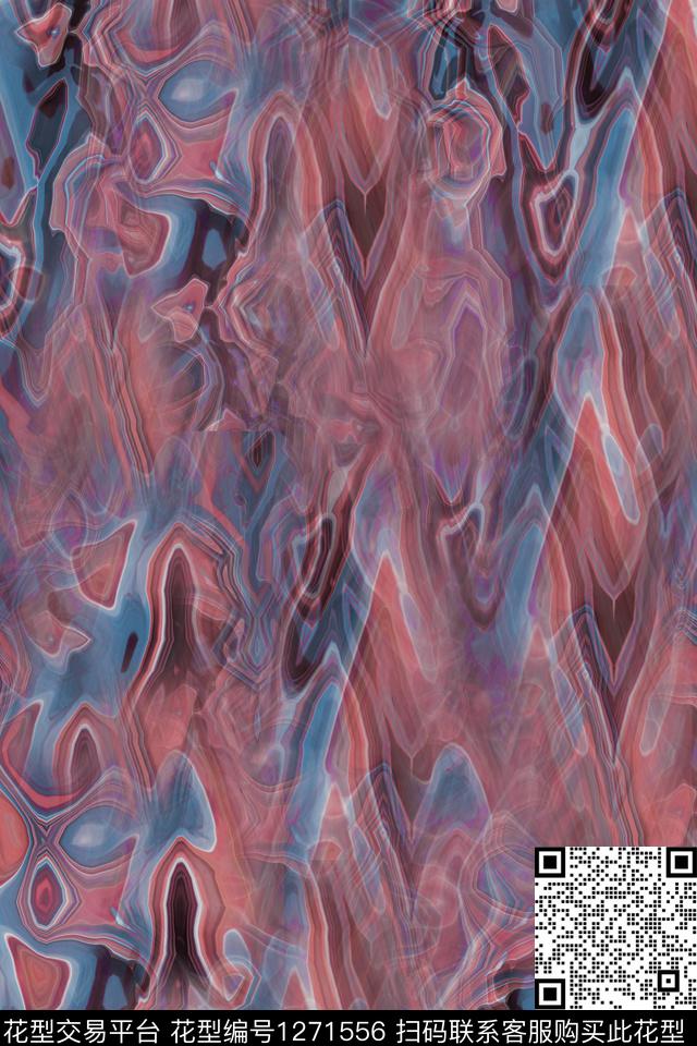 几何肌理迷幻数码印花华亿平台下载（图片编号: 1271556） - 瓦栏（Walan）