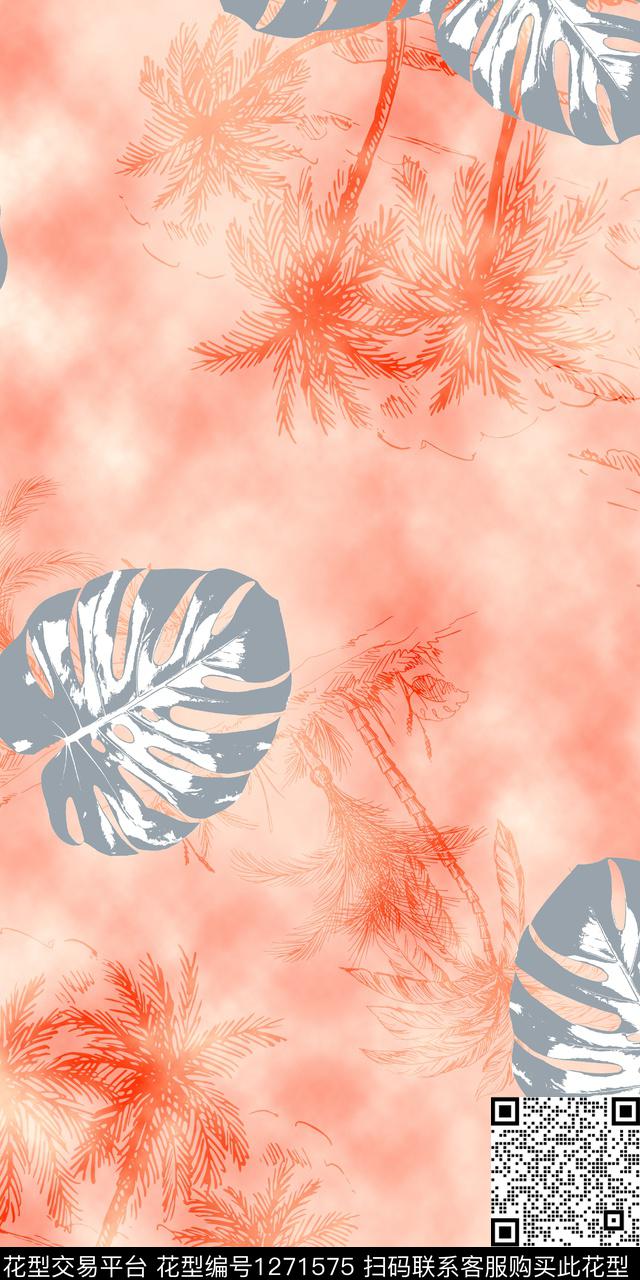 绿植树叶扎染华亿平台热带华亿平台传统印花华亿平台下载（图片编号: 1271575） - 瓦栏（Walan）