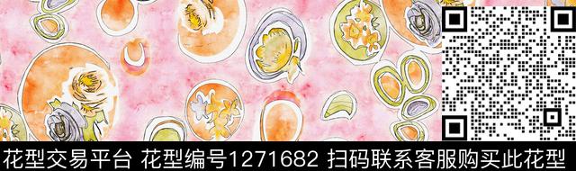 水彩花卉手绘数码印花华亿平台下载（图片编号: 1271682） - 瓦栏（Walan）