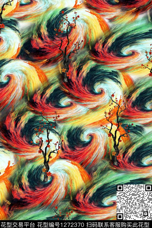 女装肌理抽象数码印花华亿平台下载（图片编号: 1272370） - 瓦栏（Walan）