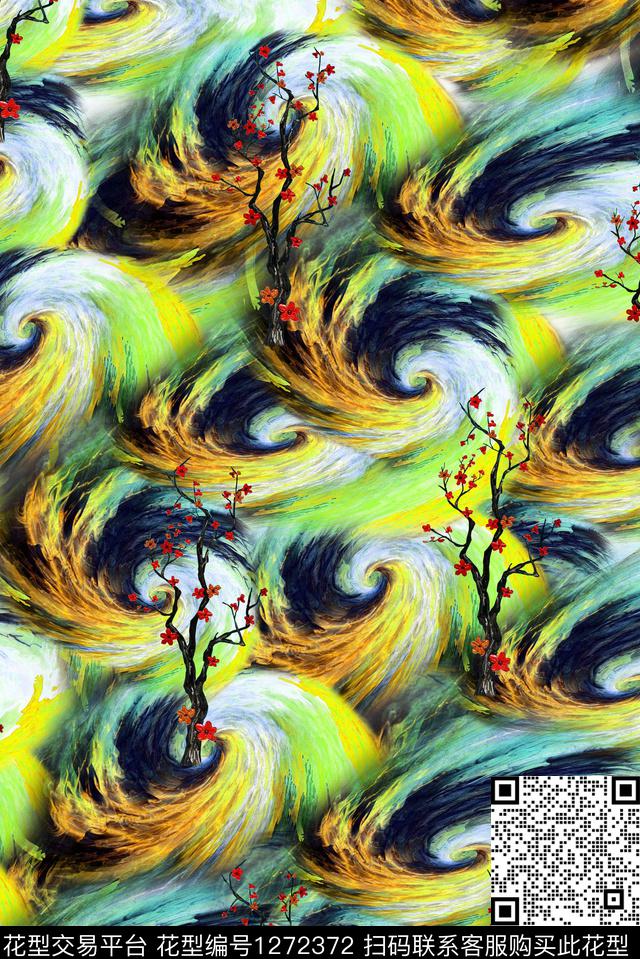 女装肌理抽象数码印花华亿平台下载（图片编号: 1272372） - 瓦栏（Walan）