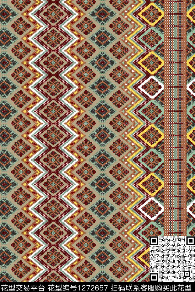 几何格子抽象数码印花华亿平台下载（图片编号: 1272657） - 瓦栏（Walan）