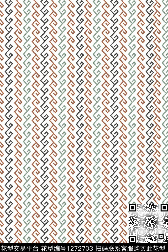 几何抽象男装手绘传统印花华亿平台下载（图片编号: 1272703） - 瓦栏（Walan）