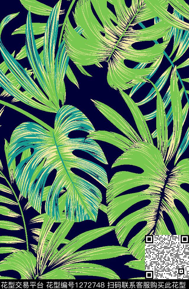 大牌风绿植树叶粽叶传统印花华亿平台下载（图片编号: 1272748） - 瓦栏（Walan）