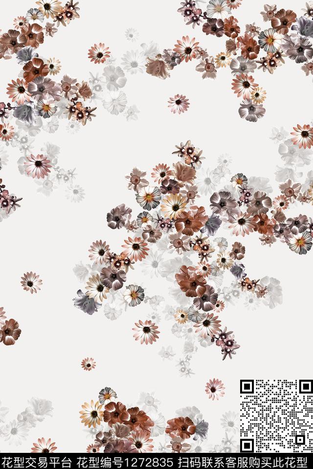 小碎花浅色底春夏华亿平台数码印花华亿平台下载（图片编号: 1272835） - 瓦栏（Walan）