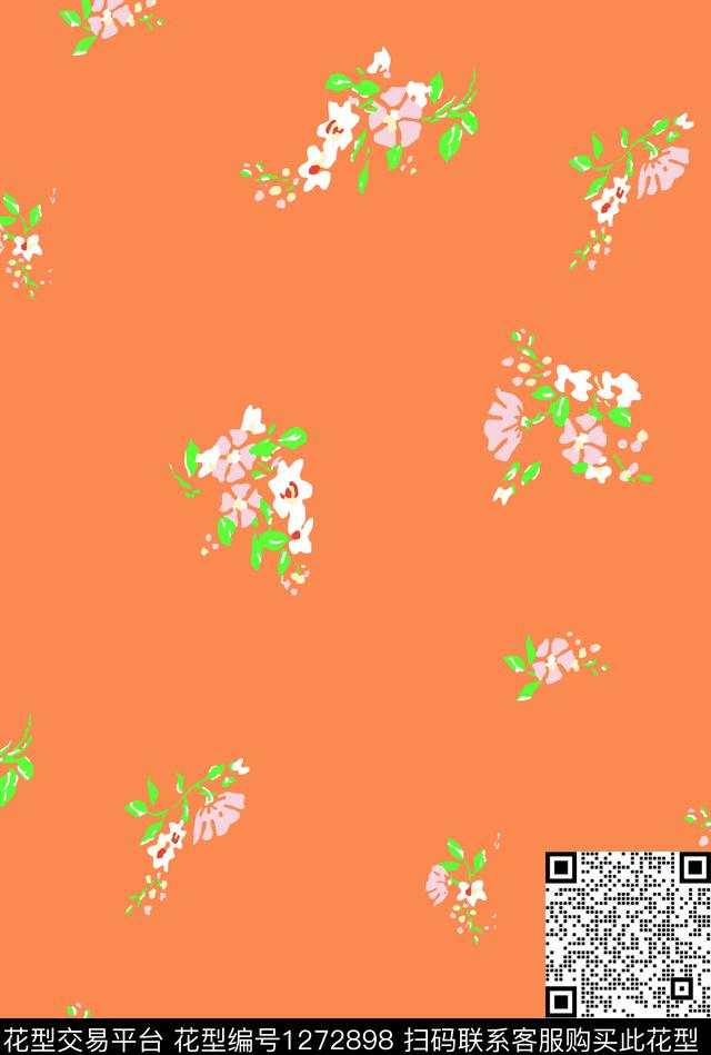 传统纹样花卉小碎花数码印花华亿平台下载（图片编号: 1272898） - 瓦栏（Walan）