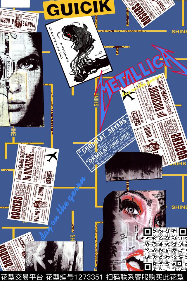 几何男装大牌风数码印花华亿平台下载（图片编号: 1273351） - 瓦栏（Walan）