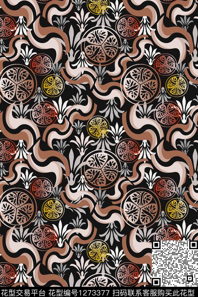 风格化花卉民族风图案蜡印传统印花华亿平台下载（图片编号: 1273377） - 瓦栏（Walan）