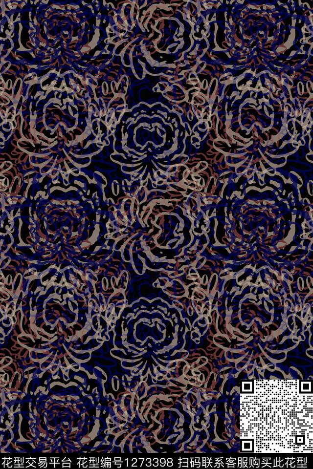 风格化花卉民族风图案蜡印传统印花华亿平台下载（图片编号: 1273398） - 瓦栏（Walan）