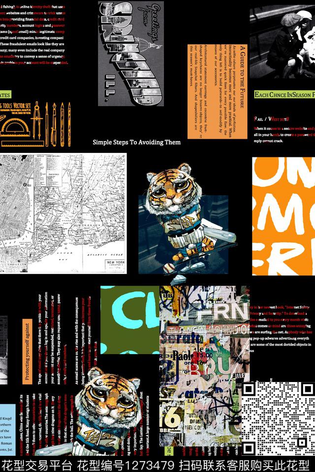 动物大牌风字母数码印花华亿平台下载（图片编号: 1273479） - 瓦栏（Walan）