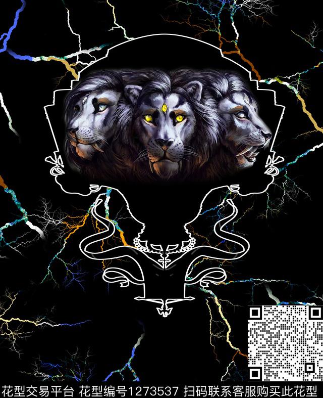 复古定位花线条画数码印花华亿平台下载（图片编号: 1273537） - 瓦栏（Walan）