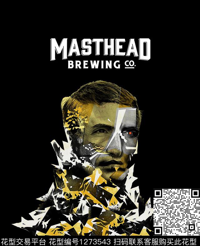 复古定位花人物数码印花华亿平台下载（图片编号: 1273543） - 瓦栏（Walan）