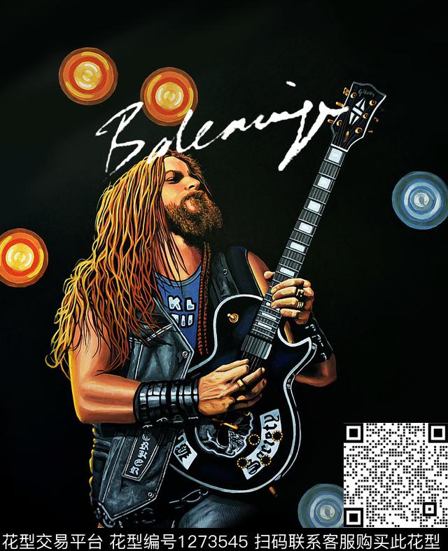 定位花音乐人物数码印花华亿平台下载（图片编号: 1273545） - 瓦栏（Walan）