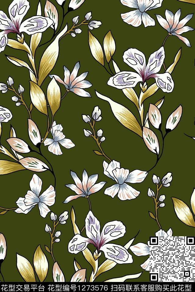 花卉春夏华亿平台大牌风数码印花华亿平台下载（图片编号: 1273576） - 瓦栏（Walan）