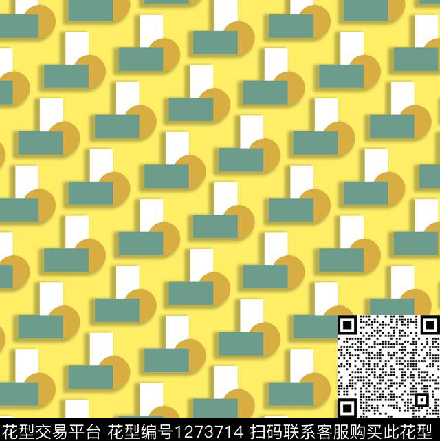 几何撞色满版散花数码印花华亿平台下载（图片编号: 1273714） - 瓦栏（Walan）