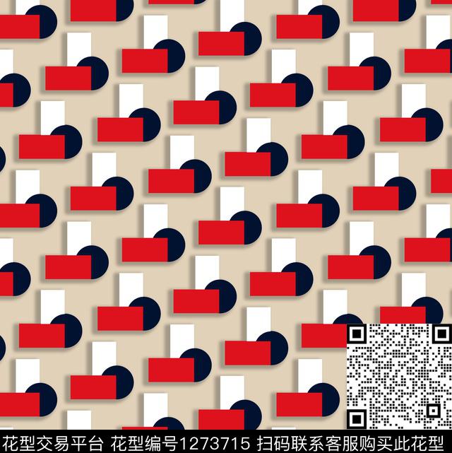 几何撞色满版散花数码印花华亿平台下载（图片编号: 1273715） - 瓦栏（Walan）