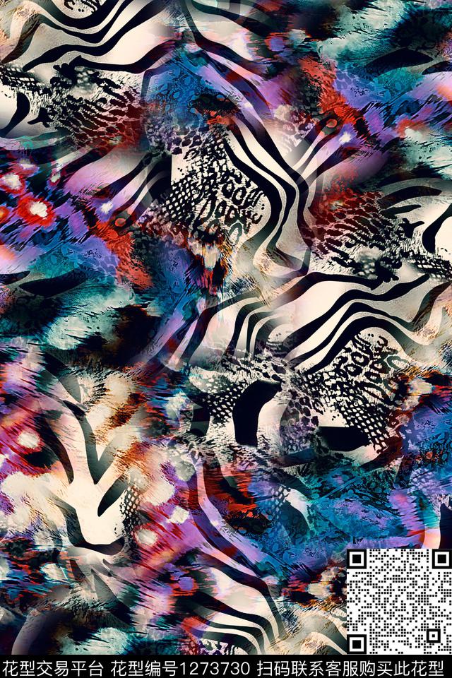 复古抽象中老年数码印花华亿平台下载（图片编号: 1273730） - 瓦栏（Walan）