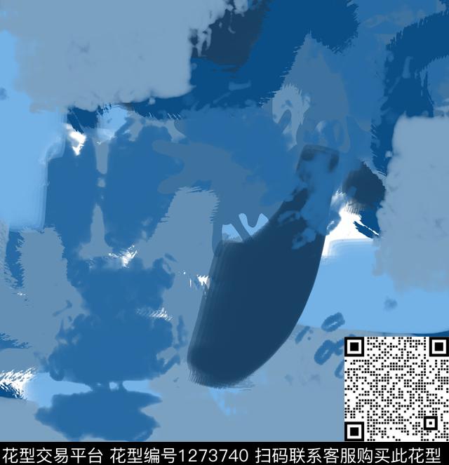 男装抽象混合拼接数码印花华亿平台下载（图片编号: 1273740） - 瓦栏（Walan）