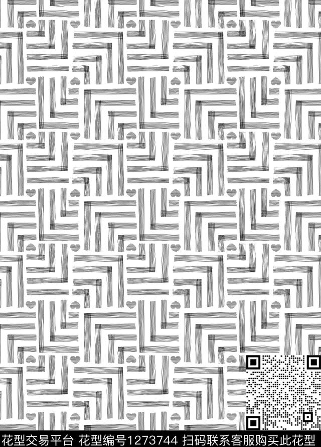 几何满版散花大牌风传统印花华亿平台下载（图片编号: 1273744） - 瓦栏（Walan）