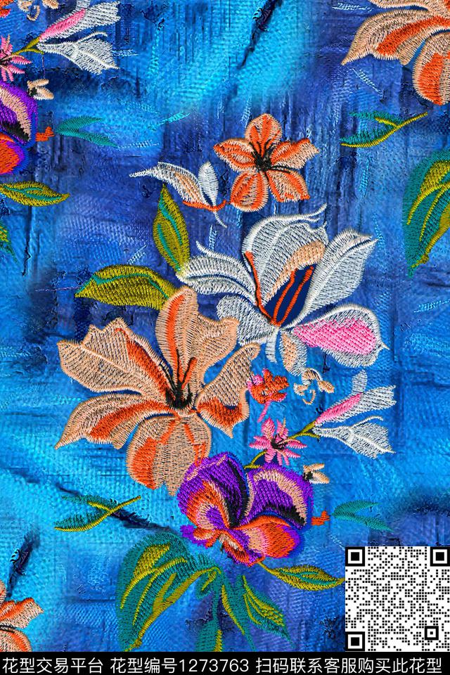 复古花卉中老年数码印花华亿平台下载（图片编号: 1273763） - 瓦栏（Walan）