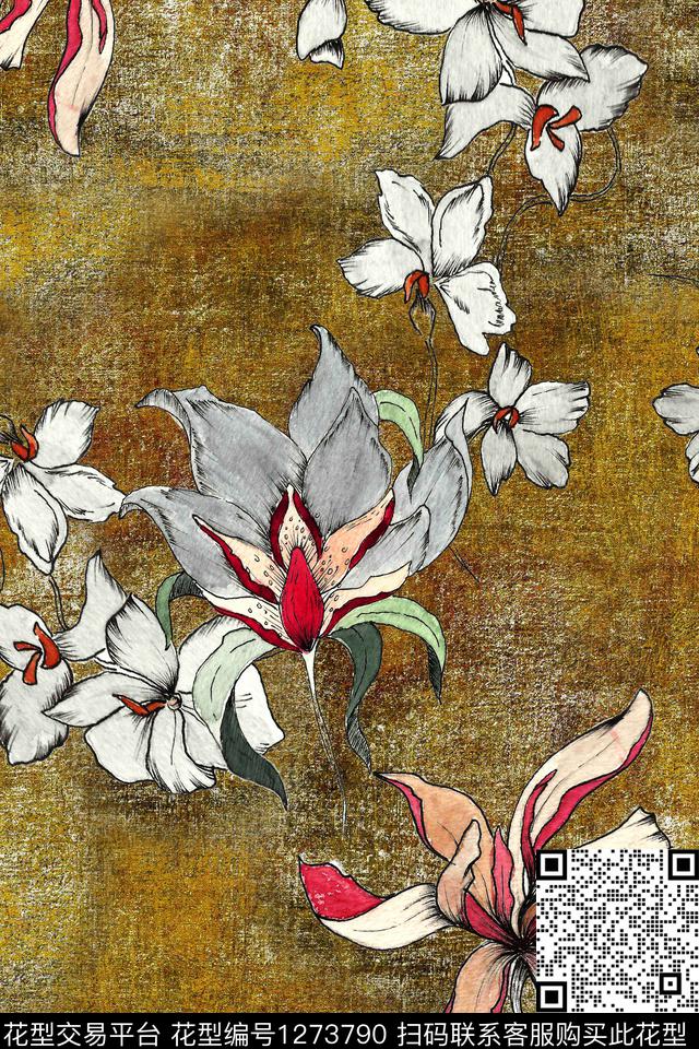 复古旗袍中老年数码印花华亿平台下载（图片编号: 1273790） - 瓦栏（Walan）