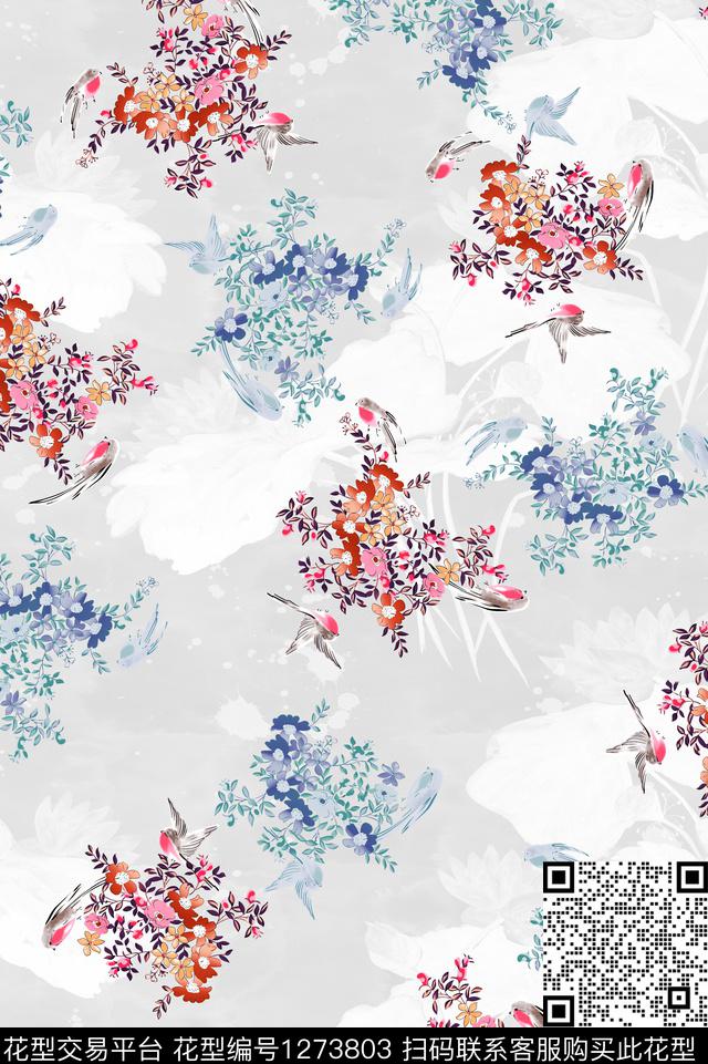 女装数码华亿平台花卉数码印花华亿平台下载（图片编号: 1273803） - 瓦栏（Walan）