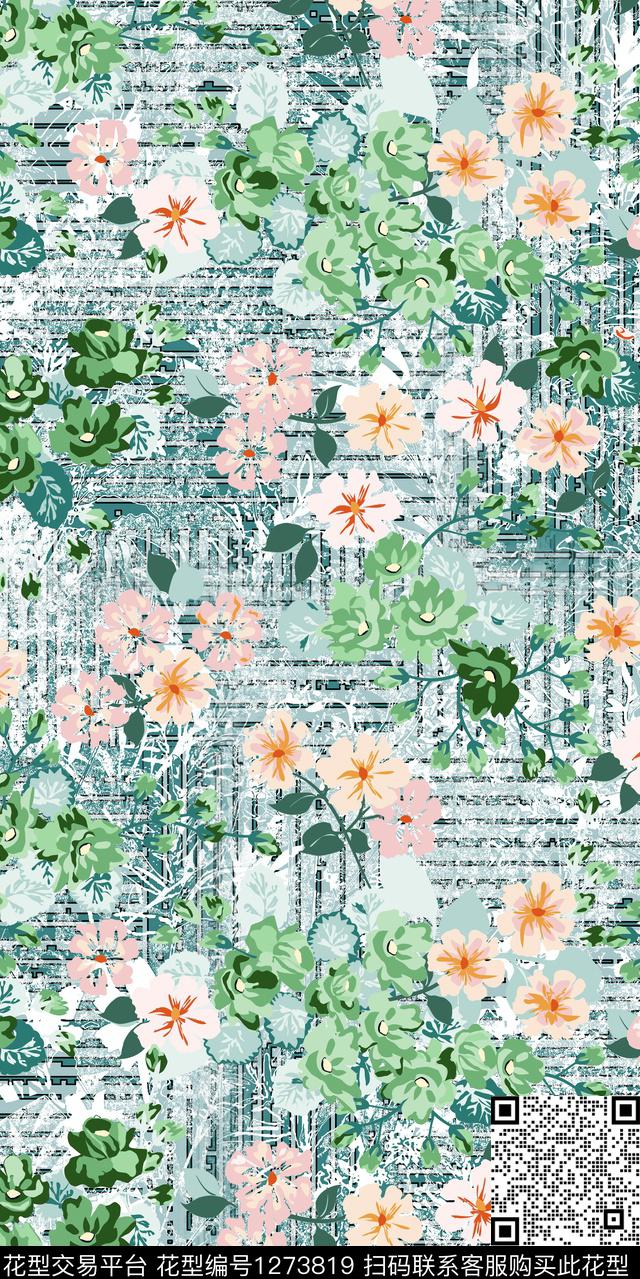 数码华亿平台花卉小碎花数码印花华亿平台下载（图片编号: 1273819） - 瓦栏（Walan）