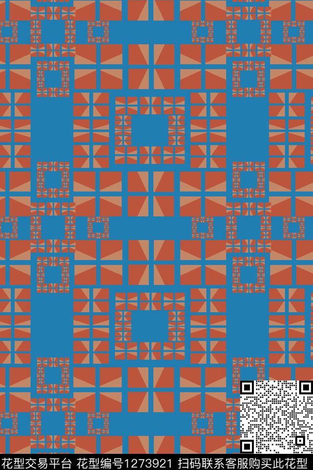 格子图案渐变色彩精致几何传统印花华亿平台下载（图片编号: 1273921） - 瓦栏（Walan）