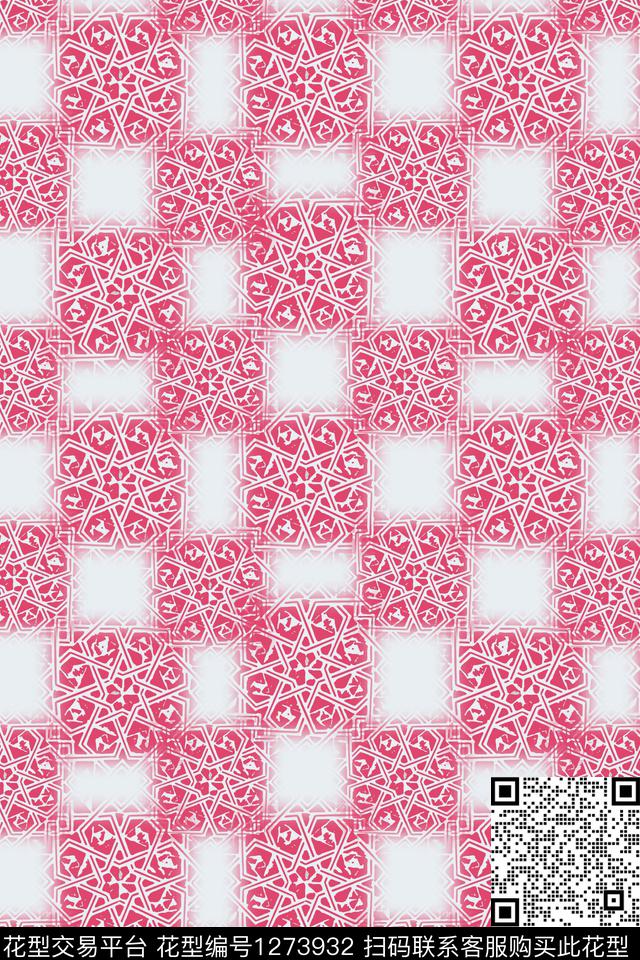 卡通婴童图案格子混搭格子图案数码印花华亿平台下载（图片编号: 1273932） - 瓦栏（Walan）