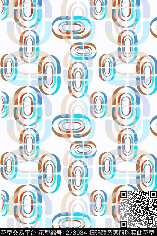 圆圈与波点渐变色彩椭圆传统印花华亿平台下载（图片编号: 1273934） - 瓦栏（Walan）